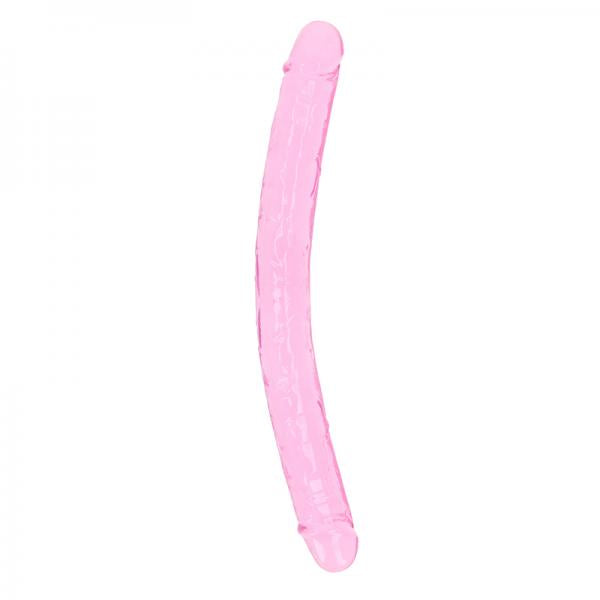 Realrock Crystal Clear Double Dong 13 In. Dual Ended Dildo Pink