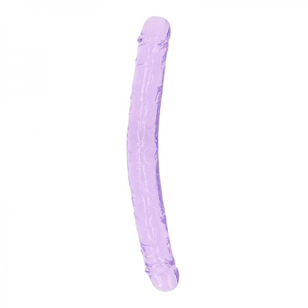 Realrock Crystal Clear Double Dong 13 In. Dual Ended Dildo Purple