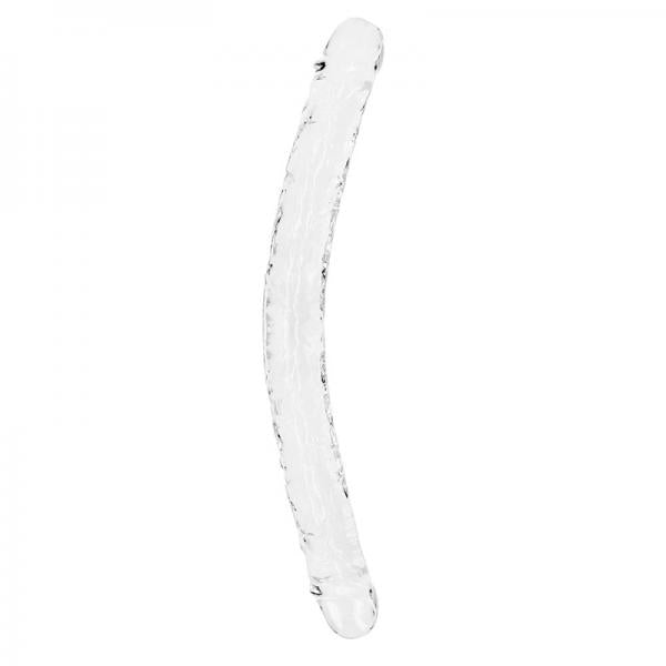 Realrock Crystal Clear Double Dong 18 In. Dual Ended Dildo Clear