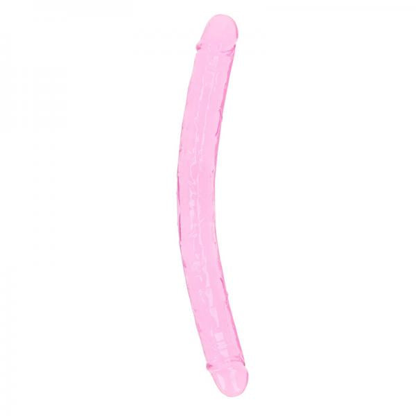 Realrock Crystal Clear Double Dong 18 In. Dual Ended Dildo Pink