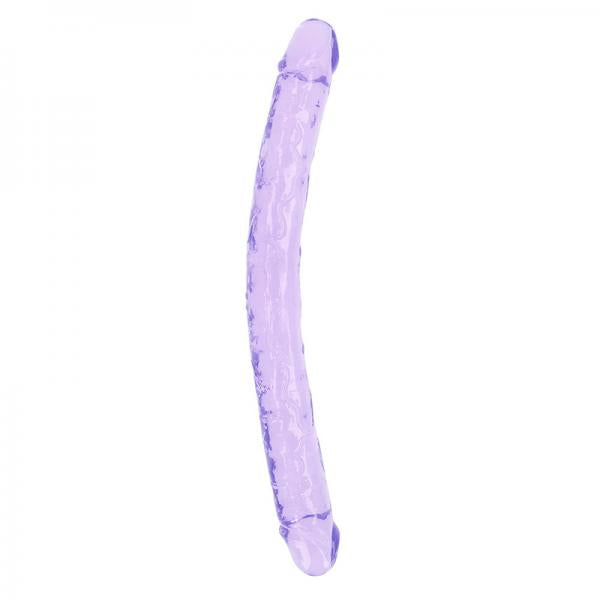 Realrock Crystal Clear Double Dong 18 In. Dual Ended Dildo Purple