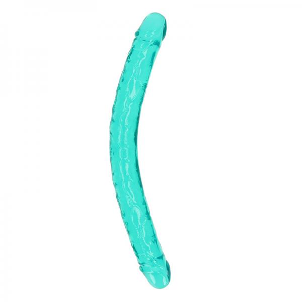 Realrock Crystal Clear Double Dong 18 In. Dual Ended Dildo Turquoise