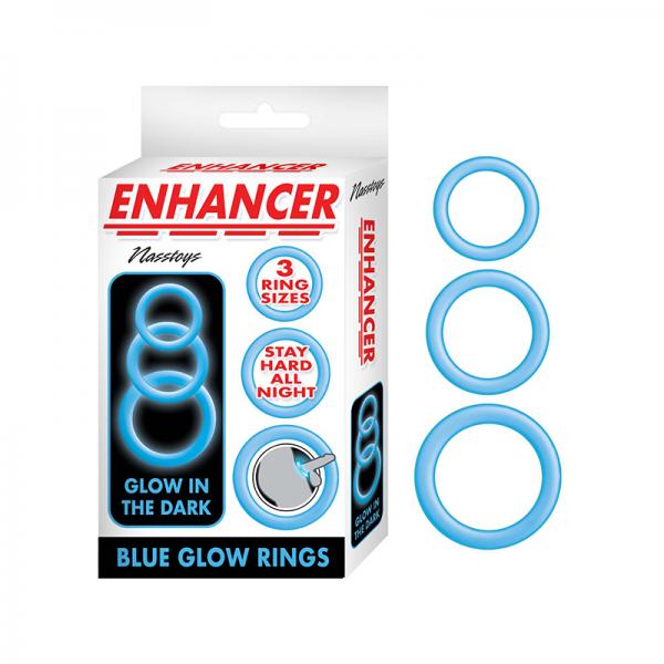 Enhancer Blue Glow Rings Set Of 3