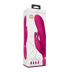 Vive Chou Rechargeable Silicone Rabbit Vibrator With Interchangeable Clitoral Sleeves Pink