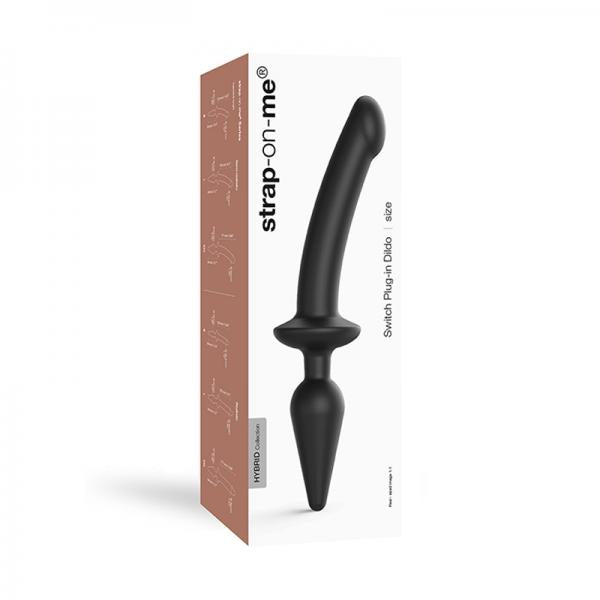 Strap On Me Hybrid Collection Switch Plug In Realistic Dildo Dual Ended Black L