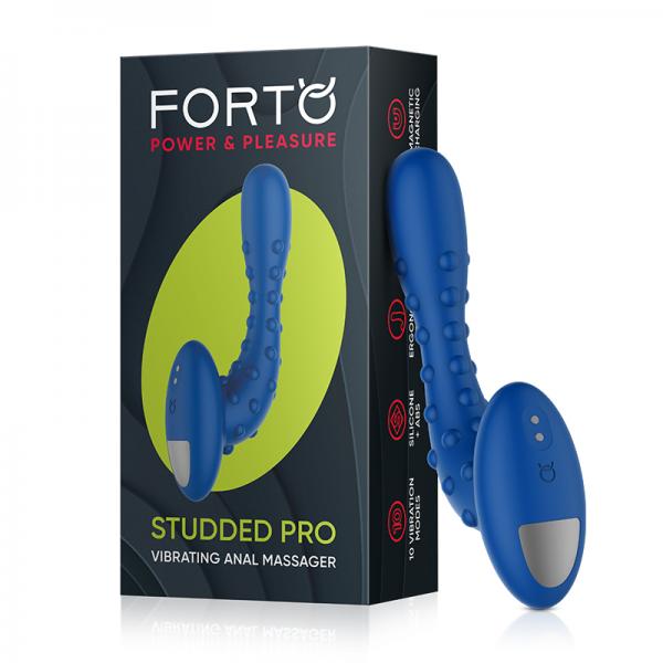 Forto Studded Pro Vibrating Massager Blue