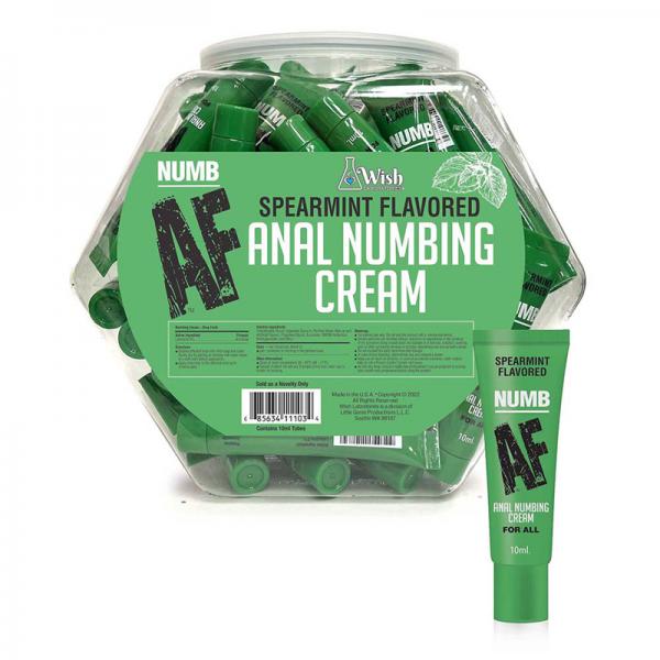 Numb Af Spearmint Flavored Anal Numbing Cream 65 Piece Fishbowl Display