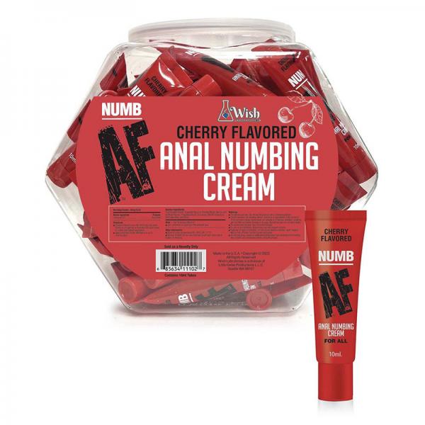 Numb Af Cherry Flavored Anal Numbing Cream 65 Piece Fishbowl Display