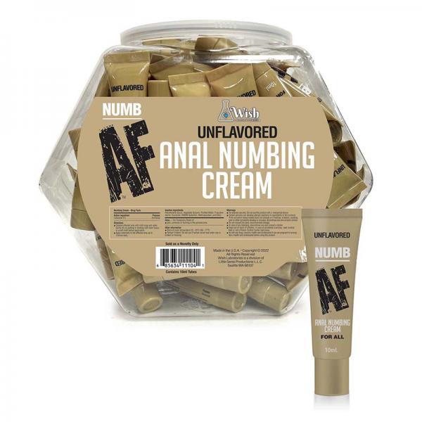 Numb Af Unflavored Anal Numbing Cream 65 Piece Fishbowl Display