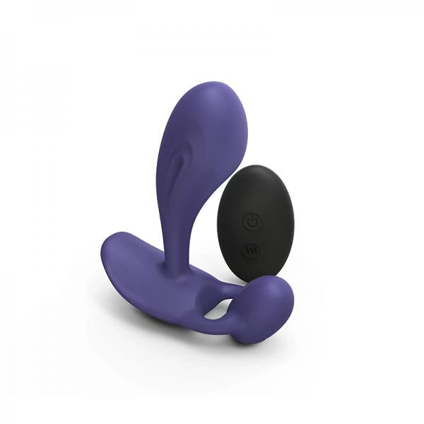 Love To Love Witty Rechargeable Remote Controlled Silicone P & G Vibrator Midnight Indigo