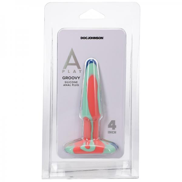 A Play Groovy 4 In. Silicone Anal Plug Sunrise