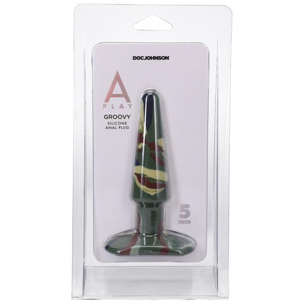 A Play Groovy 5 In. Silicone Anal Plug Camouflage