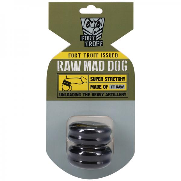 Fort Troff Artillery Raw Mad Dog Cockring 2 Pack Clear Black