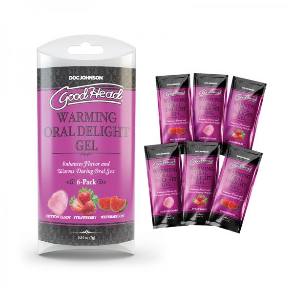 Goodhead Warming Oral Delight Gel Multi Flavor 6 Pack 0.24 Oz.