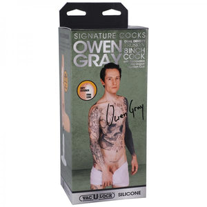 Signature Cocks Owen Gray 8 In. Dual Density Silicone Dildo With Removable Vac U Lock Suction Cup Be