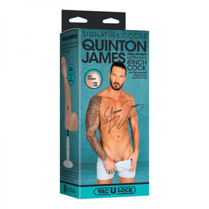 Signature Cocks Quinton James Ultraskyn 8 In. Dual Density Dildo With Removable Vac U Lock Suction C