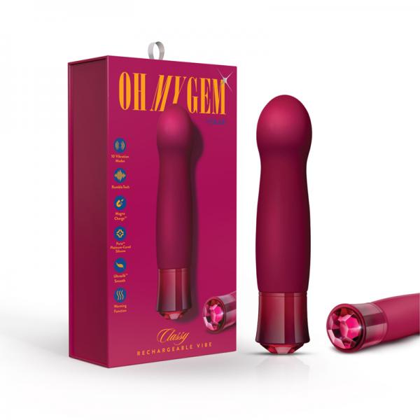 Blush Oh My Gem Classy Rechargeable Warming Silicone G Spot Vibrator Garnet