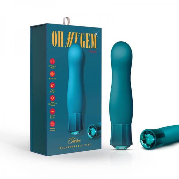 Blush Oh My Gem Fierce Rechargeable Warming Silicone G Spot Vibrator Blue Topaz