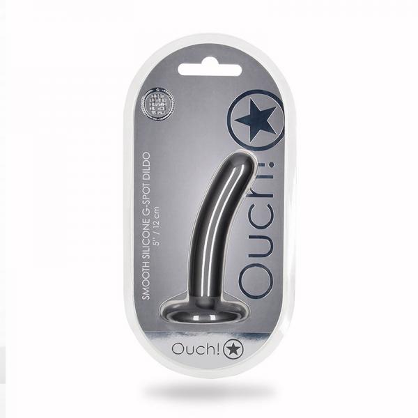 Shots Ouch! Smooth Silicone 5 In. G Spot Dildo Gunmetal