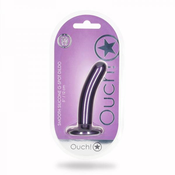 Shots Ouch! Smooth Silicone 5 In. G Spot Dildo Metallic Purple