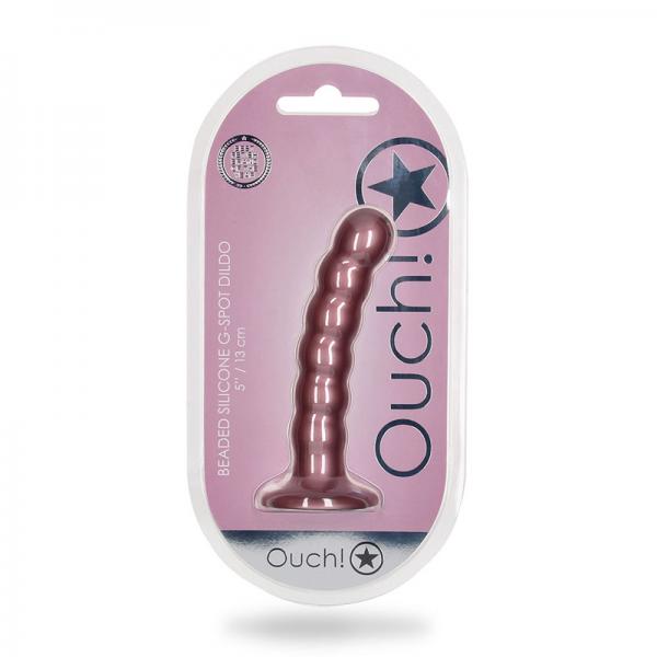 Ouch! Beaded Silicone G Spot Dildo 5 In Rose Gold