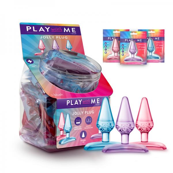 Blush Play With Me Jolly Plug 24 Piece Fishbowl Display