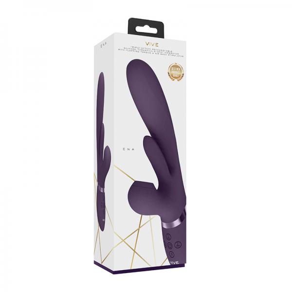Vive Ena Rechargeable Thrusting Silicone G Spot Vibrator With Flapping Tongue And Air Wave Stimulato