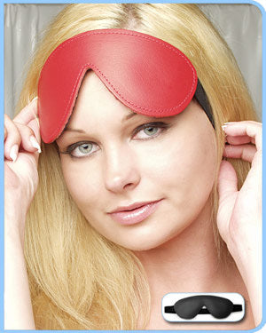 Kinklab Bondage Basics Padded Leather Blindfold Red