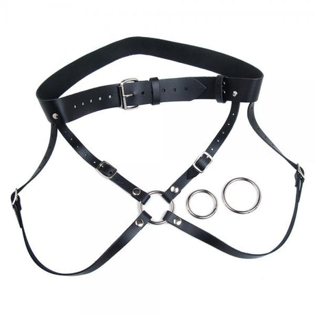 Kinklab Low Rise Leather Strap On Harness