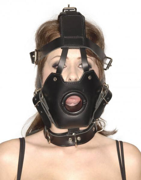 Strict Leather Premium Muzzle With Open Mouth Gag