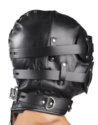 Total Lockdown Leather Hood Black Small/Medium