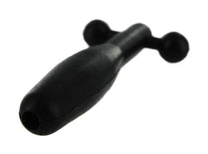 Silicone Cum Thru Barbell Penis Plug Black