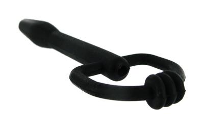 Silicone Cum Thru D Ring Penis Plug Black