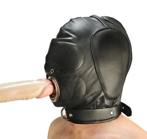 Leather Padded Hood With Mouth Hole Medium/Large