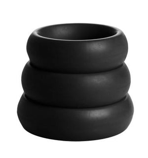 3 Piece Silicone C Ring Set Black