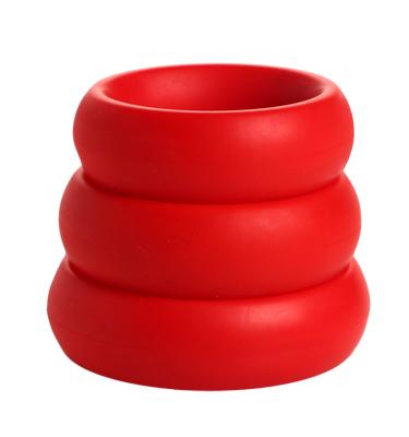 3 Piece Silicone C Ring Set Red