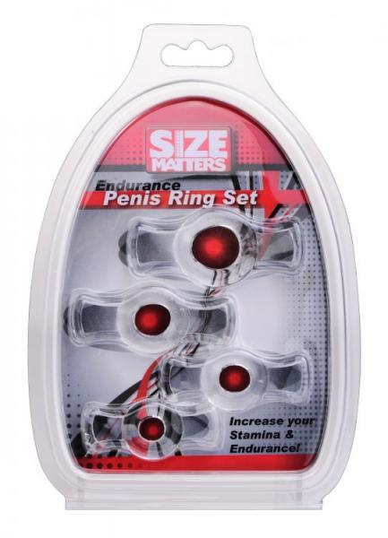 Size Matters Endurance Penis Ring Set Clear