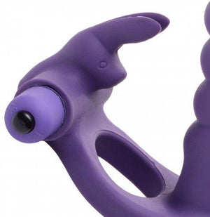 Double Delight Dual Penetration Vibrating Rabbit C Ring