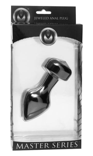 Spade Petite Jeweled Anal Plug Aluminum Black