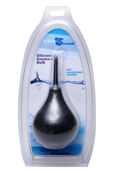 Clean Stream Thin Tip Silicone Enema Bulb Black