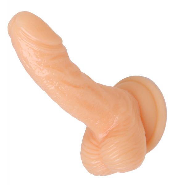 Silicone Curvy 4 Inches Realistic Suction Cup Mini Dildo Beige