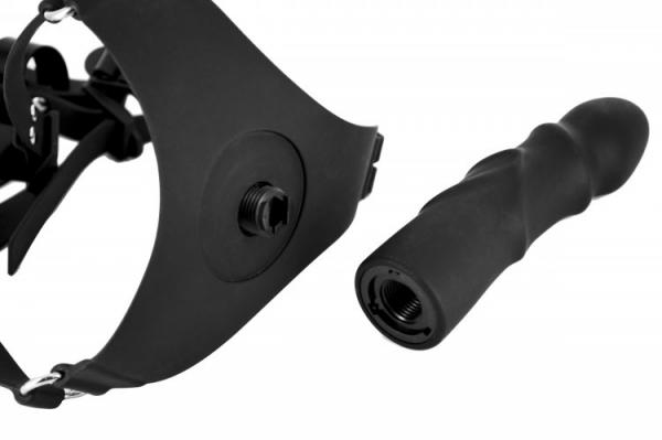 Strap U Elevate Silicone Strap On With Dildo Black