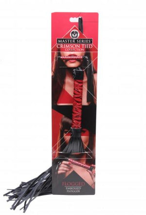 Crimson Tied Embossed Flogger Red