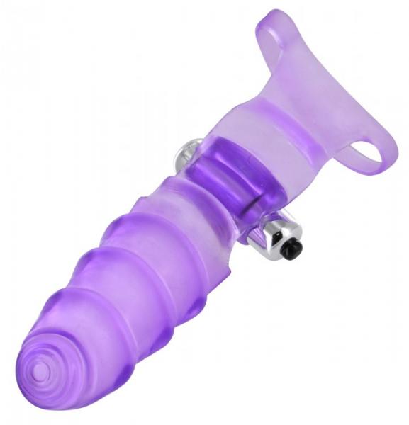 Double Finger Banger Vibrating G Spot Glove Purple