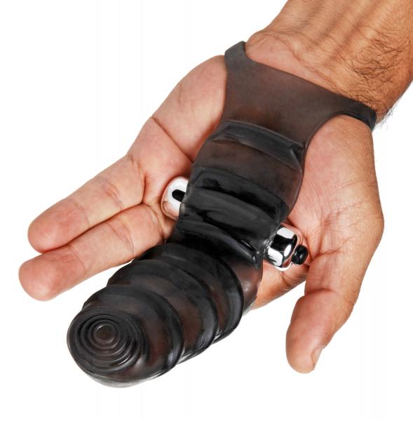 Bang Bang G Spot Vibrating Finger Glove Black