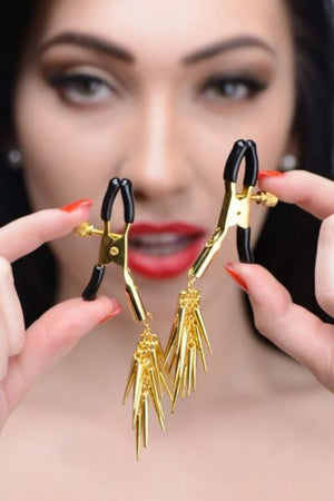 Lure Adjustable Nipple Clamps With Gold Spikes