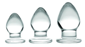 Triplets 3 Piece Glass Anal Plug Kit