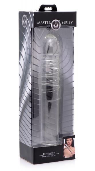 Behemoth Ribbed Xl Glass Dildo Clear