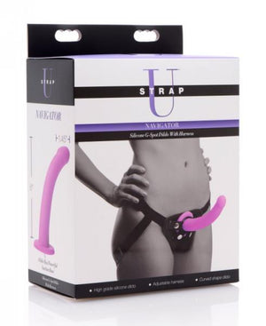 Strap U Navigator Silicone G Spot Dildo With Harness