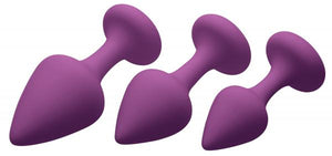 Purple Pleasures 3 Piece Silicone Anal Plugs